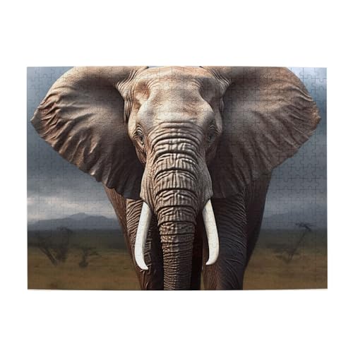 500-teiliges Puzzle für Erwachsene, herausfordernde Puzzles für Spielabende, Elefanten-Holzpuzzle, personalisierte Holzpuzzles für Familie, Bildpuzzle, fertige Größe 51,8 x 38,1 cm 500-teiliges Puzzle für Erwachsene, herausfordernde Puzzles für Spielabende, Elefanten-Holzpuzzle, personalisierte Holzpuzzles für Familie, Bildpuzzle, fertige Größe 51,8 x 38,1 cm von RTSTNMBD