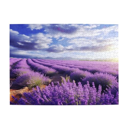 500-teiliges Puzzle für Erwachsene, herausfordernde Puzzles für Spielabende, Lavendel, Holzpuzzle, personalisierbar, individuelle Holzpuzzles für Familie, Bildpuzzle, fertige Größe 51,8 x 38,1 cm 500-teiliges Puzzle für Erwachsene, herausfordernde Puzzles für Spielabende, Lavendel, Holzpuzzle, personalisierbar, individuelle Holzpuzzles für Familie, Bildpuzzle, fertige Größe 51,8 x 38,1 cm von RTSTNMBD