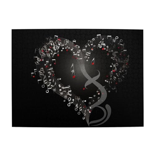 500-teiliges Puzzle für Erwachsene, herausfordernde Puzzles für Spielabende, Musiknote, Herz, Holzpuzzle, personalisierbar, individuelle Holzpuzzles für Familie, Bildpuzzle, fertige Größe 51,8 x 38,1 500-teiliges Puzzle für Erwachsene, herausfordernde Puzzles für Spielabende, Musiknote, Herz, Holzpuzzle, personalisierbar, individuelle Holzpuzzles für Familie, Bildpuzzle, fertige Größe 51,8 x 38,1 von RTSTNMBD