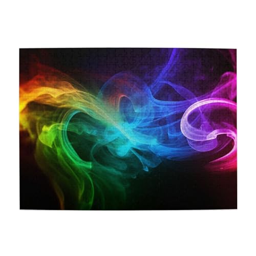 500-teiliges Puzzle für Erwachsene, herausfordernde Puzzles für Spielabende, Regenbogenrauch, Holzpuzzle, personalisierbar, individuelle Holzpuzzles für Familie, Bildpuzzle, fertige Größe 51,8 x 38,1 500-teiliges Puzzle für Erwachsene, herausfordernde Puzzles für Spielabende, Regenbogenrauch, Holzpuzzle, personalisierbar, individuelle Holzpuzzles für Familie, Bildpuzzle, fertige Größe 51,8 x 38,1 von RTSTNMBD