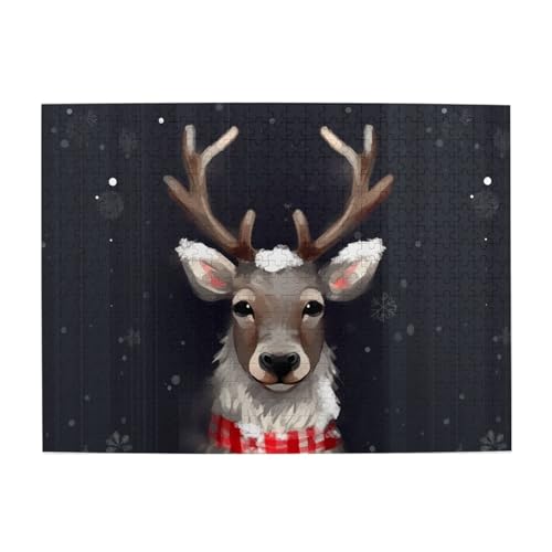 500-teiliges Puzzle für Erwachsene, herausfordernde Puzzles für Spielabende, Rentier-Holzpuzzle, personalisierbar, individuelle Holzpuzzles für Familie, Bildpuzzle, fertige Größe 51,8 x 38,1 cm 500-teiliges Puzzle für Erwachsene, herausfordernde Puzzles für Spielabende, Rentier-Holzpuzzle, personalisierbar, individuelle Holzpuzzles für Familie, Bildpuzzle, fertige Größe 51,8 x 38,1 cm von RTSTNMBD
