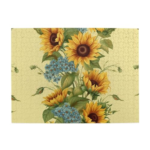 500-teiliges Puzzle für Erwachsene, herausfordernde Puzzles für Spielabende, Sonnenblumen, Holzpuzzle, personalisierbar, individuelle Holzpuzzles für Familie, Bildpuzzle, fertige Größe 51,8 x 38,1 cm 500-teiliges Puzzle für Erwachsene, herausfordernde Puzzles für Spielabende, Sonnenblumen, Holzpuzzle, personalisierbar, individuelle Holzpuzzles für Familie, Bildpuzzle, fertige Größe 51,8 x 38,1 cm von RTSTNMBD