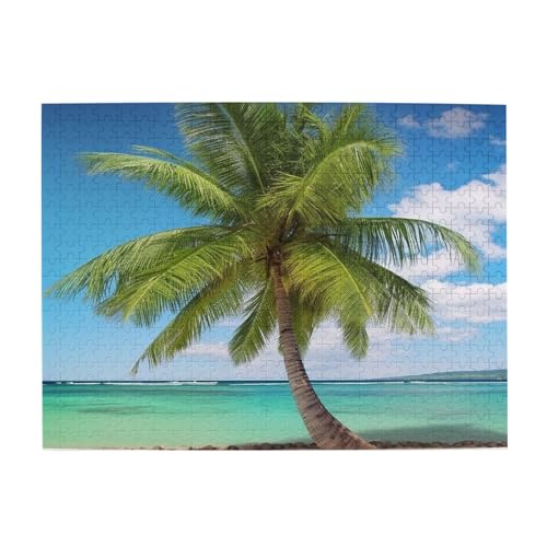 500-teiliges Puzzle für Erwachsene, herausfordernde Puzzles für Spielabende, Strand, Palme, Holzpuzzle, personalisierbar, individuelle Holzpuzzles für Familie, Bildpuzzle, fertige Größe 51,8 x 38,1 cm 500-teiliges Puzzle für Erwachsene, herausfordernde Puzzles für Spielabende, Strand, Palme, Holzpuzzle, personalisierbar, individuelle Holzpuzzles für Familie, Bildpuzzle, fertige Größe 51,8 x 38,1 cm von RTSTNMBD