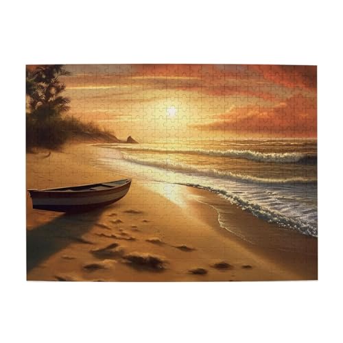 500-teiliges Puzzle für Erwachsene, herausfordernde Puzzles für Spielabende, Strand bei Sonnenuntergang, Holzpuzzle, personalisierbar, individuelle Holzpuzzles für Familie, Bildpuzzle, fertige Größe 500-teiliges Puzzle für Erwachsene, herausfordernde Puzzles für Spielabende, Strand bei Sonnenuntergang, Holzpuzzle, personalisierbar, individuelle Holzpuzzles für Familie, Bildpuzzle, fertige Größe von RTSTNMBD