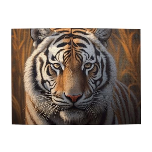 500-teiliges Puzzle für Erwachsene, herausfordernde Puzzles für Spielabende, Tiger, Holzpuzzle, personalisierte Holzpuzzles für Familie, Bildpuzzle, fertige Größe 51,8 x 38,1 cm 500-teiliges Puzzle für Erwachsene, herausfordernde Puzzles für Spielabende, Tiger, Holzpuzzle, personalisierte Holzpuzzles für Familie, Bildpuzzle, fertige Größe 51,8 x 38,1 cm von RTSTNMBD
