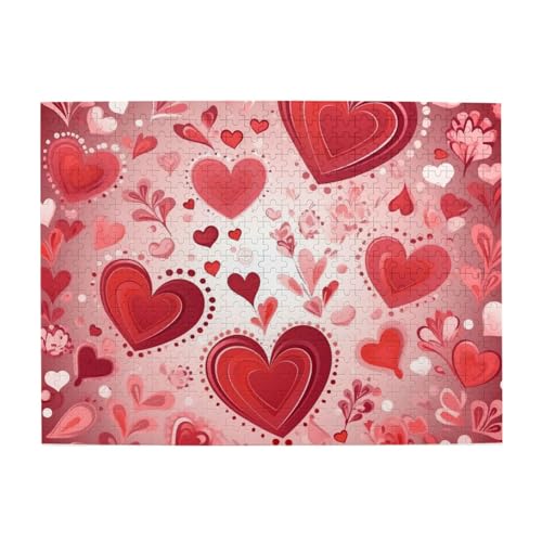 500-teiliges Puzzle für Erwachsene, herausfordernde Puzzles für Spielabende, Valentinstag-Muster, Holzpuzzle, personalisierbar, individuelle Holzpuzzles für Familie, Bildpuzzle, fertige Größe 51,8 x 500-teiliges Puzzle für Erwachsene, herausfordernde Puzzles für Spielabende, Valentinstag-Muster, Holzpuzzle, personalisierbar, individuelle Holzpuzzles für Familie, Bildpuzzle, fertige Größe 51,8 x von RTSTNMBD