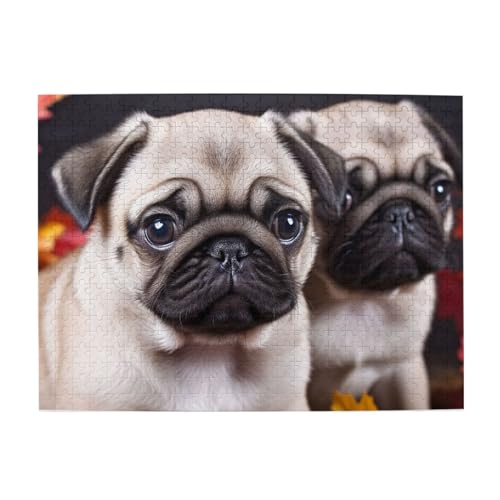 500-teiliges Puzzle für Erwachsene, herausfordernde Puzzles für Spielabende, Welpen, Mops, Holzpuzzle, personalisierbar, individuelle Holzpuzzles für Familie, Bildpuzzle, fertige Größe 51,8 x 38,1 cm 500-teiliges Puzzle für Erwachsene, herausfordernde Puzzles für Spielabende, Welpen, Mops, Holzpuzzle, personalisierbar, individuelle Holzpuzzles für Familie, Bildpuzzle, fertige Größe 51,8 x 38,1 cm von RTSTNMBD