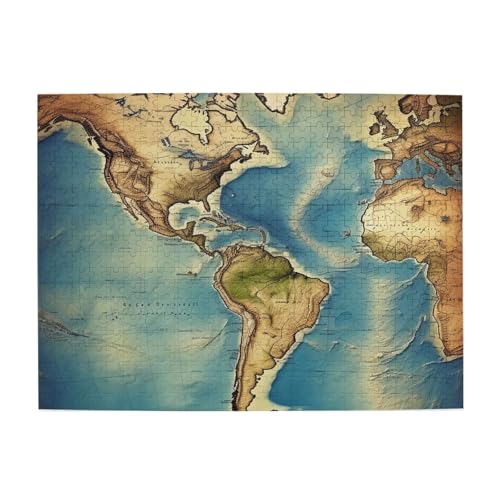 500-teiliges Puzzle für Erwachsene, herausfordernde Puzzles für Spielabende, Weltkarte, Holzpuzzle, personalisierbar, individuelle Holzpuzzles für Familie, Bildpuzzle, fertige Größe 51,8 x 38,1 cm 500-teiliges Puzzle für Erwachsene, herausfordernde Puzzles für Spielabende, Weltkarte, Holzpuzzle, personalisierbar, individuelle Holzpuzzles für Familie, Bildpuzzle, fertige Größe 51,8 x 38,1 cm von RTSTNMBD