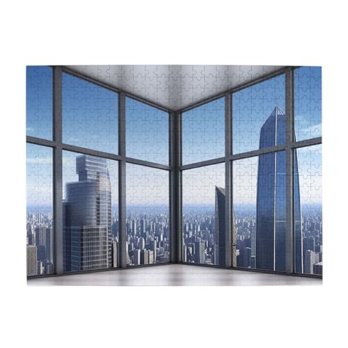500-teiliges Puzzle für Erwachsene, herausfordernde Puzzles für Spielabende, Wolkenkratzer, Gebäude, Holzpuzzle, personalisierbar, individuelle Holzpuzzles für Familie, Bildpuzzle, fertige Größe 51,8 500-teiliges Puzzle für Erwachsene, herausfordernde Puzzles für Spielabende, Wolkenkratzer, Gebäude, Holzpuzzle, personalisierbar, individuelle Holzpuzzles für Familie, Bildpuzzle, fertige Größe 51,8 von RTSTNMBD