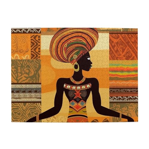 500-teiliges Puzzle für Erwachsene, herausfordernde Puzzles für Spielabende, afrikanische Frau, Holzpuzzle, personalisierbar, individuelle Holzpuzzles für Familie, Bildpuzzle, fertige Größe 51,8 x 500-teiliges Puzzle für Erwachsene, herausfordernde Puzzles für Spielabende, afrikanische Frau, Holzpuzzle, personalisierbar, individuelle Holzpuzzles für Familie, Bildpuzzle, fertige Größe 51,8 x von RTSTNMBD