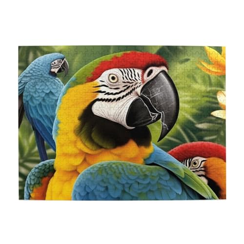 500-teiliges Puzzle für Erwachsene, herausfordernde Puzzles für Spielabende, tropischer Papagei, Holzpuzzle, personalisierbar, individuelle Holzpuzzles für Familie, Bildpuzzle, fertige Größe 51,8 x 500-teiliges Puzzle für Erwachsene, herausfordernde Puzzles für Spielabende, tropischer Papagei, Holzpuzzle, personalisierbar, individuelle Holzpuzzles für Familie, Bildpuzzle, fertige Größe 51,8 x von RTSTNMBD