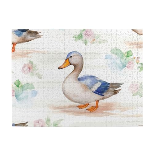 500-teiliges Puzzle für Erwachsene, herausfordernde Puzzles für Spieleabende, Aquarell-Ente, Holzpuzzle, personalisierbar, individuelle Holzpuzzles für Familie, Bildpuzzle, fertige Größe 51,8 x 38,1 500-teiliges Puzzle für Erwachsene, herausfordernde Puzzles für Spieleabende, Aquarell-Ente, Holzpuzzle, personalisierbar, individuelle Holzpuzzles für Familie, Bildpuzzle, fertige Größe 51,8 x 38,1 von RTSTNMBD