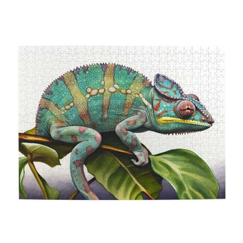 500-teiliges Puzzle für Erwachsene, herausfordernde Puzzles für Spieleabende, Chamäleon-Holzpuzzle, personalisierbar, individuelle Holzpuzzles für Familie, Bildpuzzle, fertige Größe 51,8 x 38,1 cm 500-teiliges Puzzle für Erwachsene, herausfordernde Puzzles für Spieleabende, Chamäleon-Holzpuzzle, personalisierbar, individuelle Holzpuzzles für Familie, Bildpuzzle, fertige Größe 51,8 x 38,1 cm von RTSTNMBD