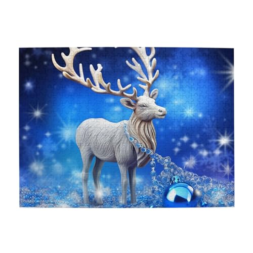 500-teiliges Puzzle für Erwachsene, herausfordernde Puzzles für Spieleabende, Kristall-Rentier, Weihnachten, Holzpuzzle, personalisierbar, individuelle Holzpuzzles für Familie, Bildpuzzle, fertige 500-teiliges Puzzle für Erwachsene, herausfordernde Puzzles für Spieleabende, Kristall-Rentier, Weihnachten, Holzpuzzle, personalisierbar, individuelle Holzpuzzles für Familie, Bildpuzzle, fertige von RTSTNMBD
