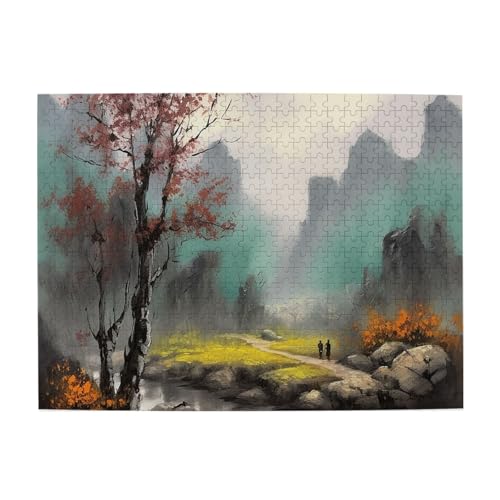 500-teiliges Puzzle für Erwachsene, herausfordernde Puzzles für Spieleabende, Landschaftsmalerei, Holzpuzzle, personalisierbar, individuelle Holzpuzzles für Familie, Bildpuzzle, fertige Größe 51,8 x 500-teiliges Puzzle für Erwachsene, herausfordernde Puzzles für Spieleabende, Landschaftsmalerei, Holzpuzzle, personalisierbar, individuelle Holzpuzzles für Familie, Bildpuzzle, fertige Größe 51,8 x von RTSTNMBD