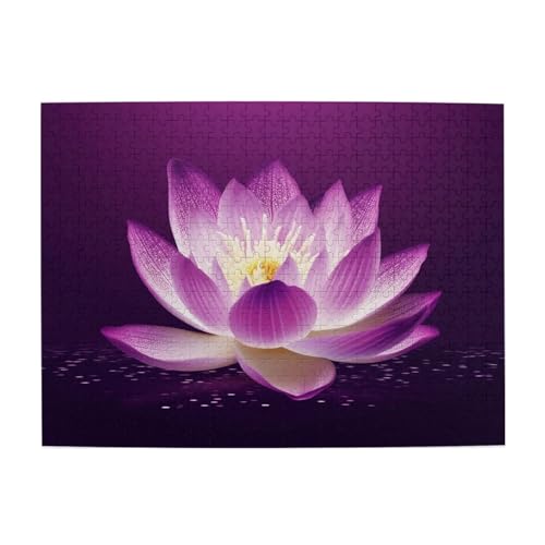 500-teiliges Puzzle für Erwachsene, herausfordernde Puzzles für Spieleabende, Lotusblüte, lila, Holzpuzzle, personalisierbar, individuelle Holzpuzzles für Familie, Bildpuzzle, fertige Größe 51,8 x 500-teiliges Puzzle für Erwachsene, herausfordernde Puzzles für Spieleabende, Lotusblüte, lila, Holzpuzzle, personalisierbar, individuelle Holzpuzzles für Familie, Bildpuzzle, fertige Größe 51,8 x von RTSTNMBD