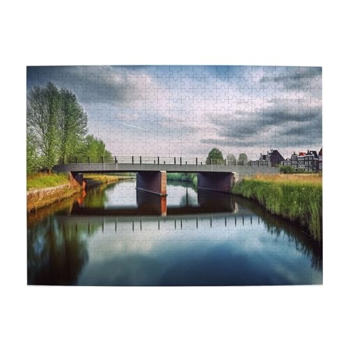 500-teiliges Puzzle für Erwachsene, herausfordernde Puzzles für Spieleabende, Niederlande, Landschaft, Brücke, Holzpuzzle, personalisierbar, individuelle Holzpuzzles für Familie, Bildpuzzle, fertige 500-teiliges Puzzle für Erwachsene, herausfordernde Puzzles für Spieleabende, Niederlande, Landschaft, Brücke, Holzpuzzle, personalisierbar, individuelle Holzpuzzles für Familie, Bildpuzzle, fertige von RTSTNMBD