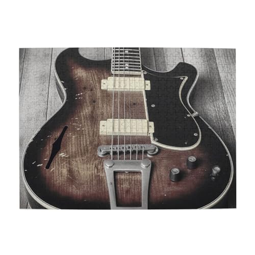 500-teiliges Puzzle für Erwachsene, herausfordernde Puzzles für Spieleabende, Vintage-Gitarre, Holzpuzzle, personalisierbar, individuelle Holzpuzzles für Familie, Bildpuzzle, fertige Größe 51,8 x 38,1 500-teiliges Puzzle für Erwachsene, herausfordernde Puzzles für Spieleabende, Vintage-Gitarre, Holzpuzzle, personalisierbar, individuelle Holzpuzzles für Familie, Bildpuzzle, fertige Größe 51,8 x 38,1 von RTSTNMBD