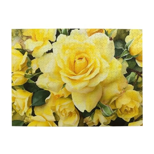 500-teiliges Puzzle für Erwachsene, herausfordernde Puzzles für Spieleabende, gelbe Rose, Holzpuzzle, personalisierbar, individuelle Holzpuzzles für Familie, Bildpuzzle, fertige Größe 51,8 x 38,1 cm 500-teiliges Puzzle für Erwachsene, herausfordernde Puzzles für Spieleabende, gelbe Rose, Holzpuzzle, personalisierbar, individuelle Holzpuzzles für Familie, Bildpuzzle, fertige Größe 51,8 x 38,1 cm von RTSTNMBD