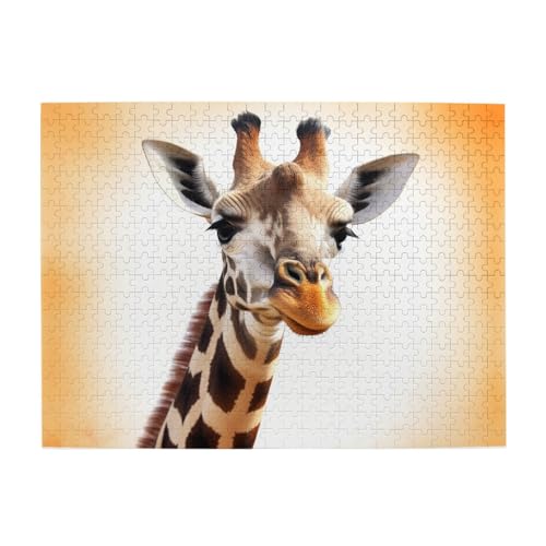 500-teiliges Puzzle für Erwachsene, herausfordernde Puzzles für Spieleabende, niedliche Giraffe, Holzpuzzle, personalisierbar, individuelle Holzpuzzles für Familie, Bildpuzzle, fertige Größe 51,8 x 500-teiliges Puzzle für Erwachsene, herausfordernde Puzzles für Spieleabende, niedliche Giraffe, Holzpuzzle, personalisierbar, individuelle Holzpuzzles für Familie, Bildpuzzle, fertige Größe 51,8 x von RTSTNMBD