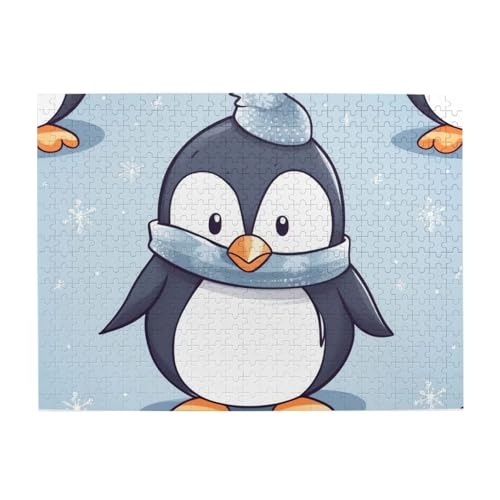 500-teiliges Puzzle für Erwachsene, herausfordernde Puzzles für Spieleabende, niedlicher Pinguin, Holzpuzzle, personalisierbar, individuelle Holzpuzzles für Familie, Bildpuzzle, fertige Größe 51,8 x 500-teiliges Puzzle für Erwachsene, herausfordernde Puzzles für Spieleabende, niedlicher Pinguin, Holzpuzzle, personalisierbar, individuelle Holzpuzzles für Familie, Bildpuzzle, fertige Größe 51,8 x von RTSTNMBD