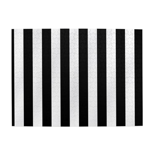 500-teiliges Puzzle für Erwachsene, herausfordernde Puzzles für Spieleabende, schwarz-weiß gestreift, Holzpuzzle, personalisierbar, individuelle Holzpuzzles für Familie, Bildpuzzle, fertige Größe 51,8 von RTSTNMBD