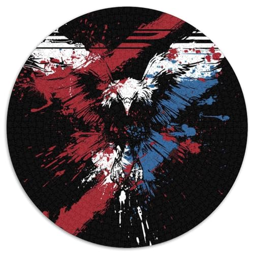 Adler Rund Puzzles 1000 Teile Erwachsene Und Kinder Puzzle Lernspiel Rätsel Teiliges Clevere Voller Größe Geschenk Poster Spiel 1000pcs (67.5x67.5cm) von RTTASVLZX