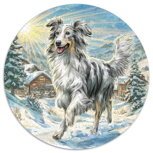 Afghanischer Hund Puzzle 1000 Teile Rund Puzzles Erwachsene Und Kinder Romantisches Motiv Ältere Magischer Lernspiel Rätsel Teiliges Clevere 1000pcs (67.5x67.5cm) von RTTASVLZX