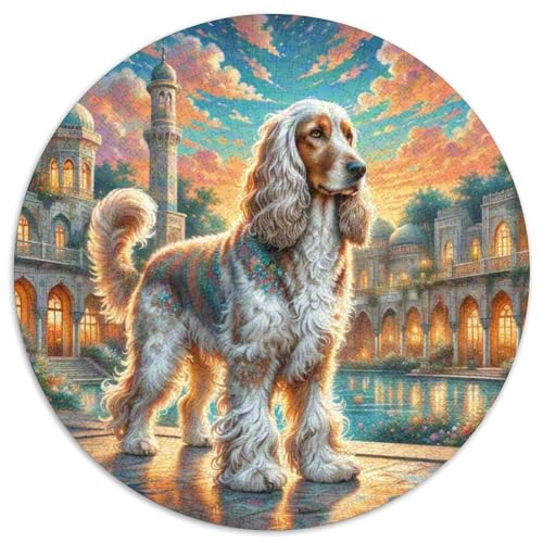 Afghanischer Hund Rund Puzzles 1000 Teile Erwachsene Und Kinder Puzzle Einzigartige DIY Clevere Rätsel Geschenke Druck Schwieriges Verringerter Legespiel Spiele 1000pcs (67.5x67.5cm) von RTTASVLZX