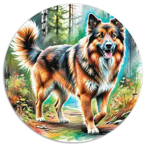 Akita Inu Rund Puzzles 1000 Teile Erwachsene Und Kinder Puzzle Druck Schwieriges Verringerter Legespiel Spiele Geschicklichkeitsspiel Geschenk Spielabende Lernen 1000pcs (67.5x67.5cm) von RTTASVLZX