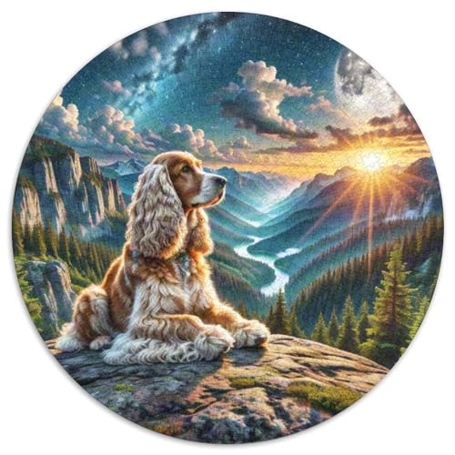 Amerikanischer Cocker Spaniel 1000 Stück Puzzle Rund Puzzles Erwachsene Und Kinder Geschicklichkeitsspiel Geschenk Spielabende Lernen Fordernde Kleinkinder Heraus Große (67.5x67.5cm) von RTTASVLZX