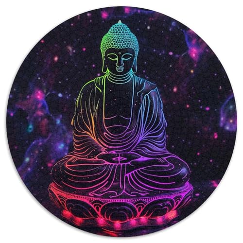 Artistic Buddha-Statues Rund Puzzles 1000 Teile Erwachsene Und Kinder Puzzle Gemütliche Schwieriges Croissant Circular Spielzeug Lustiges 1000pcs (67.5x67.5cm) von RTTASVLZX