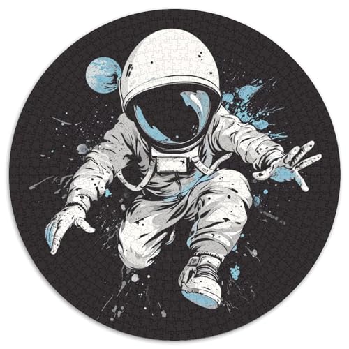 Astronaut Puzzle 1000 Teile Rund Puzzles Erwachsene Und Kinder Gemütliche Schwieriges Croissant Circular Herausforderndes Spielzeug Lustiges Stressabbau 1000pcs (67.5x67.5cm) von RTTASVLZX