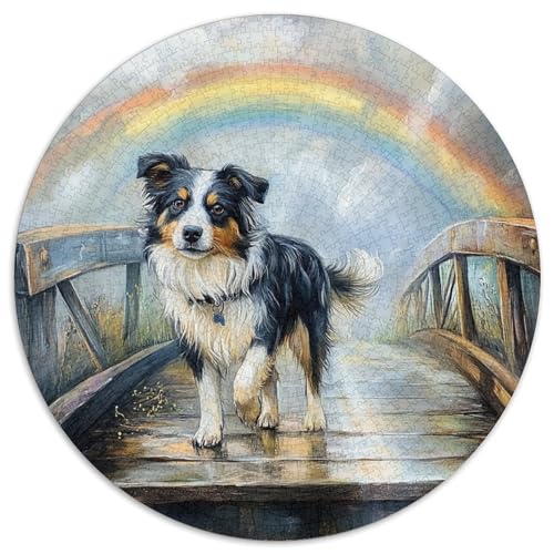 Australischer Schäfer Puzzle 1000 Teile Rund Puzzles Erwachsene Und Kinder Teiliges Clevere Voller Größe Geschenk Poster Spiel Abbauen Impossible 1000pcs (67.5x67.5cm) von RTTASVLZX