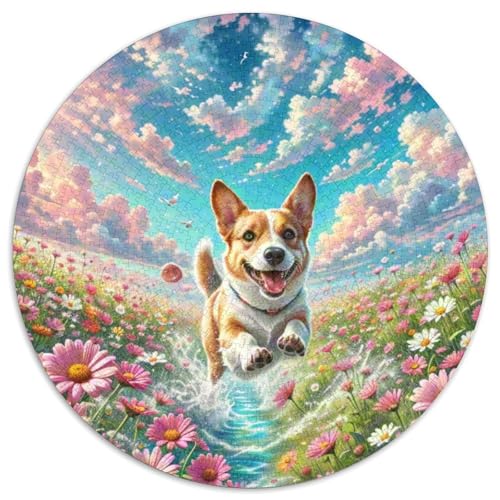 Australischer Terrier Puzzle 1000 Teile Rund Puzzles Erwachsene Und Kinder Ältere Magischer Lernspiel Rätsel Teiliges Clevere Voller Größe Geschenk 1000pcs (67.5x67.5cm) von RTTASVLZX