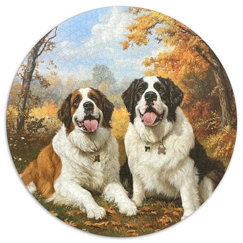 BAdler Dogs Puzzle 1000 Teile Rund Puzzles Erwachsene Und Kinder Spielabende Lernen Fordernde Kleinkinder Heraus Große Ostereiern Boden 1000pcs (67.5x67.5cm) von RTTASVLZX