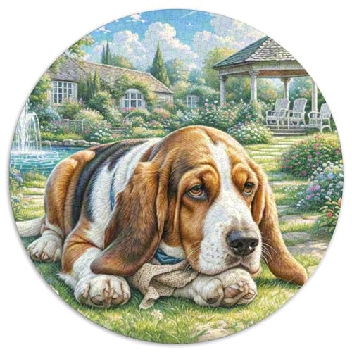 Beagle Rund Puzzles 1000 Teile Erwachsene Und Kinder Puzzle Handwerk Großes Gemütliche Schwieriges Croissant Circular Herausforderndes Spielzeug 1000pcs (67.5x67.5cm) von RTTASVLZX