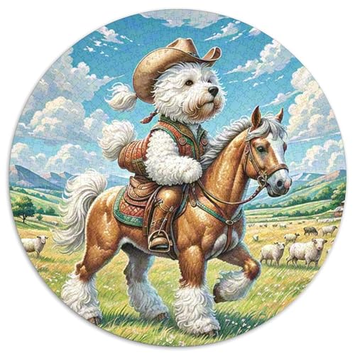 Bichon Frise Rund Puzzles 1000 Teile Erwachsene Und Kinder Puzzle Druck Schwieriges Verringerter Legespiel Spiele Geschicklichkeitsspiel Geschenk Spielabende Lernen 1000pcs (67.5x67.5cm) von RTTASVLZX