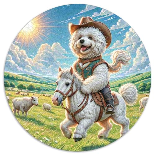 Bichon Frise Rund Puzzles 1000 Teile Erwachsene Und Kinder Puzzle Druck Schwieriges Verringerter Legespiel Spiele Geschicklichkeitsspiel Geschenk Spielabende Lernen 1000pcs (67.5x67.5cm) von RTTASVLZX