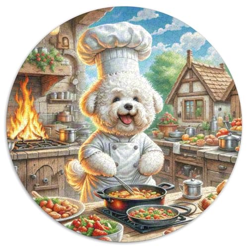 Bichon Frise Rund Puzzles 1000 Teile Erwachsene Und Kinder Puzzle Handwerk Großes Gemütliche Schwieriges Croissant Circular Herausforderndes Spielzeug 1000pcs (67.5x67.5cm) von RTTASVLZX