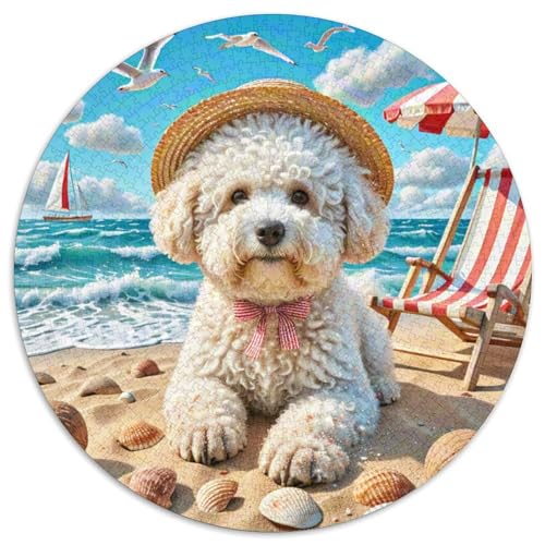 Bichon Frise Rund Puzzles 1000 Teile Erwachsene Und Kinder Puzzle Legespiel Spiele Geschicklichkeitsspiel Geschenk Spielabende Lernen Fordernde Kleinkinder 1000pcs (67.5x67.5cm) von RTTASVLZX