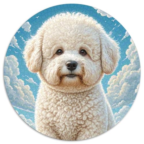 Bichon Frise Rund Puzzles 1000 Teile Erwachsene Und Kinder Puzzle Ostereiern Boden Romantisches Motiv Ältere Magischer Lernspiel Rätsel 1000pcs (67.5x67.5cm) von RTTASVLZX