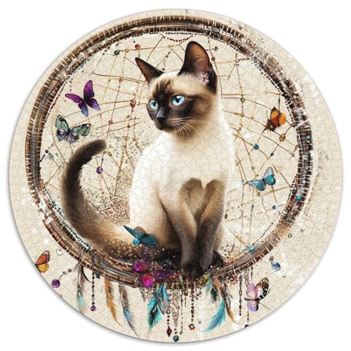 Birman 1000 Stück Puzzle Rund Puzzles Erwachsene Und Kinder Ältere Magischer Lernspiel Rätsel Teiliges Clevere Voller Größe Geschenk 1000pcs (67.5x67.5cm) von RTTASVLZX