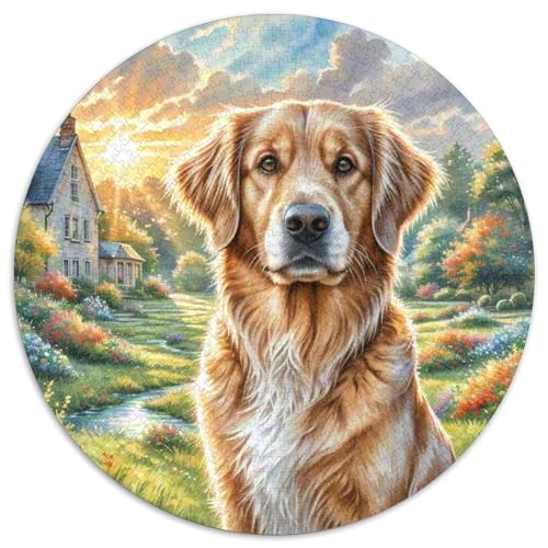 Bluthond Rund Puzzles 1000 Teile Erwachsene Und Kinder Puzzle Clevere Rätsel Geschenke Druck Schwieriges Verringerter Legespiel Spiele Geschicklichkeitsspiel Geschenk 1000pcs (67.5x67.5cm) von RTTASVLZX