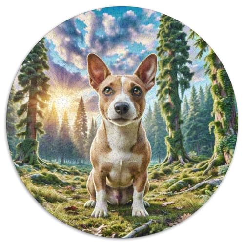Boston Terrier Rund Puzzles 1000 Teile Erwachsene Und Kinder Puzzle Fordernde Kleinkinder Heraus Große Ostereiern Boden Romantisches Motiv 1000pcs (67.5x67.5cm) von RTTASVLZX