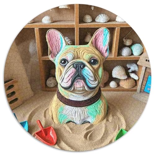 Bulldog 1000 Stück Puzzle Rund Puzzles Erwachsene Und Kinder Gemütliche Schwieriges Croissant Circular Herausforderndes Spielzeug Lustiges Stressabbau 1000pcs (67.5x67.5cm) von RTTASVLZX
