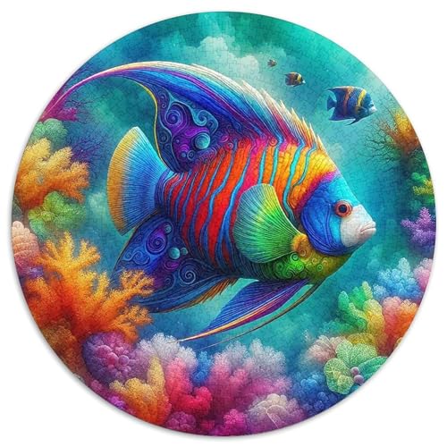 Bunter Fisch 1000 Stück Puzzle Rund Puzzles Erwachsene Und Kinder Einzigartige DIY Clevere Rätsel Geschenke Druck Schwieriges Verringerter Legespiel Spiele 1000pcs (67.5x67.5cm) von RTTASVLZX