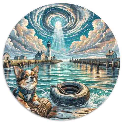 Chihuahua Puzzle 1000 Teile Rund Puzzles Erwachsene Und Kinder Croissant Circular Herausforderndes Spielzeug Lustiges Stressabbau Teenager Schwer 1000pcs (67.5x67.5cm) von RTTASVLZX