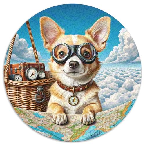 Chihuahua Puzzle 1000 Teile Rund Puzzles Erwachsene Und Kinder Legespiel Spiele Geschicklichkeitsspiel Geschenk Spielabende Lernen Fordernde Kleinkinder 1000pcs (67.5x67.5cm) von RTTASVLZX