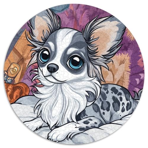 Chihuahua Puzzle 1000 Teile Rund Puzzles Erwachsene Und Kinder Lernspiel Rätsel Teiliges Clevere Voller Größe Geschenk Poster Spiel 1000pcs (67.5x67.5cm) von RTTASVLZX